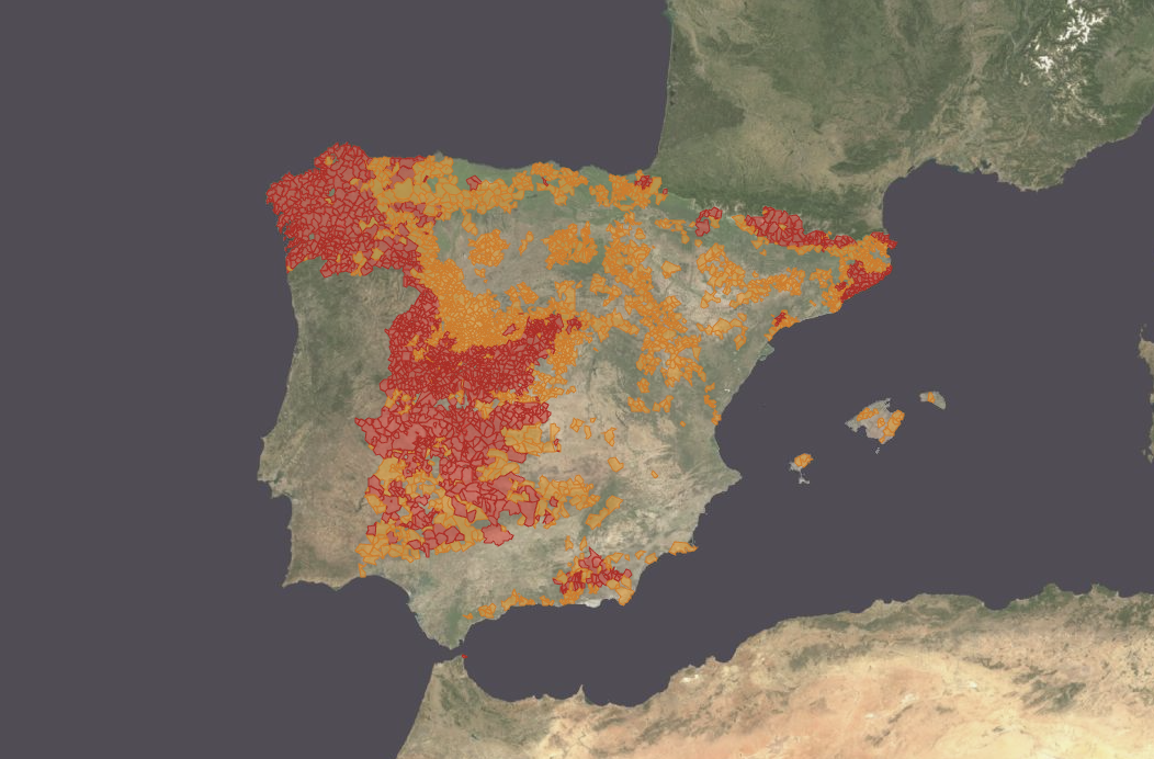 Mapa de radón en España
